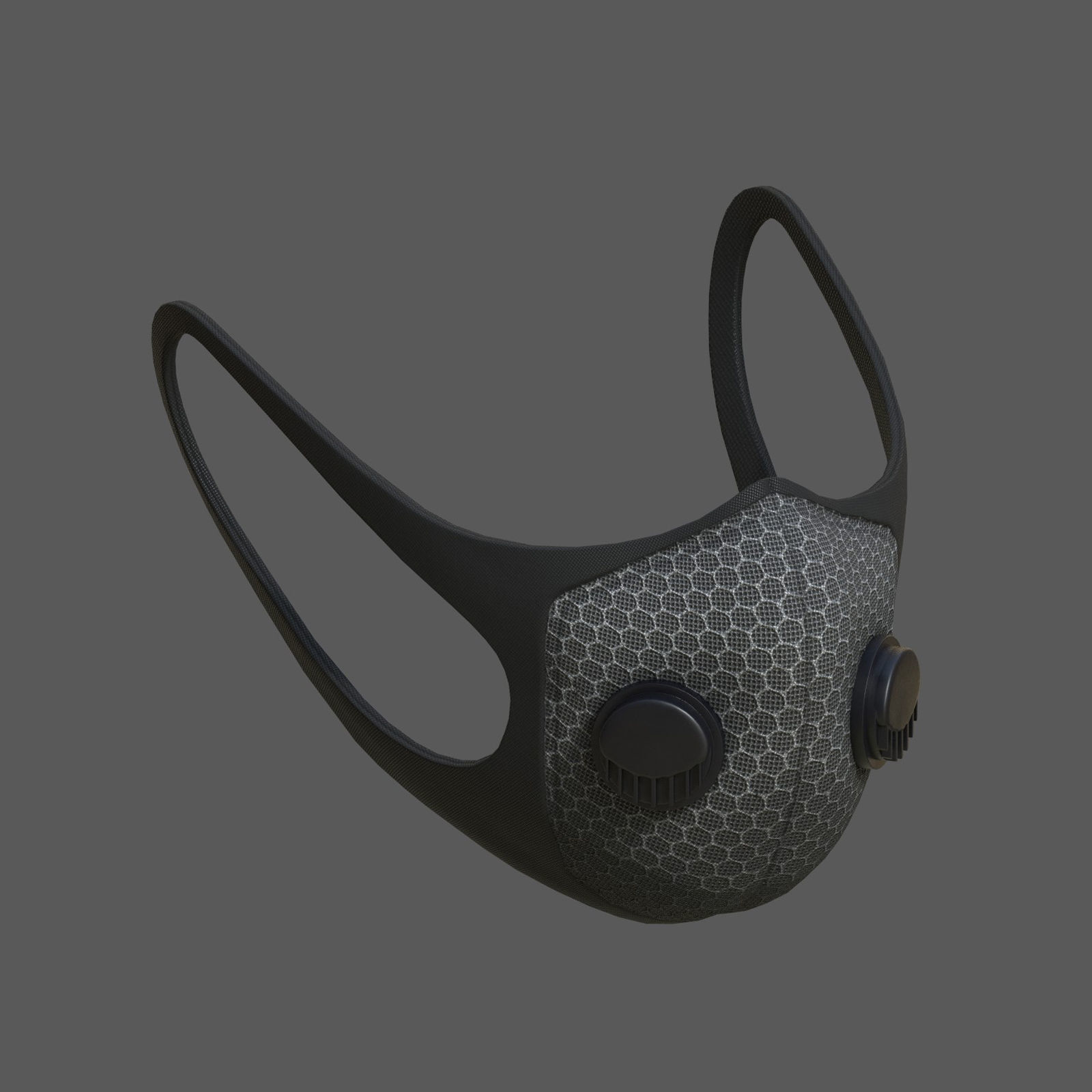 Gas mask 3d model military combat fantasy fabric  Low-poly 3D model_3