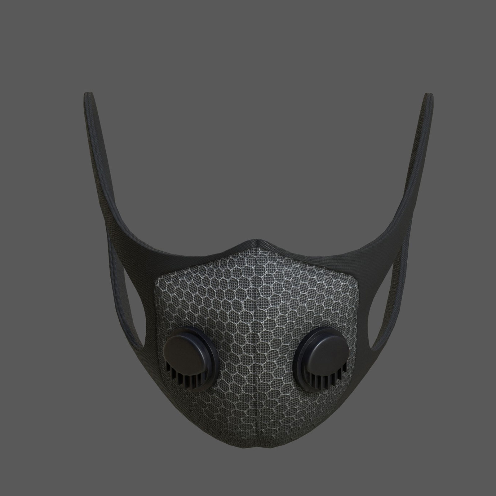 Gas mask 3d model military combat fantasy fabric  Low-poly 3D model_1