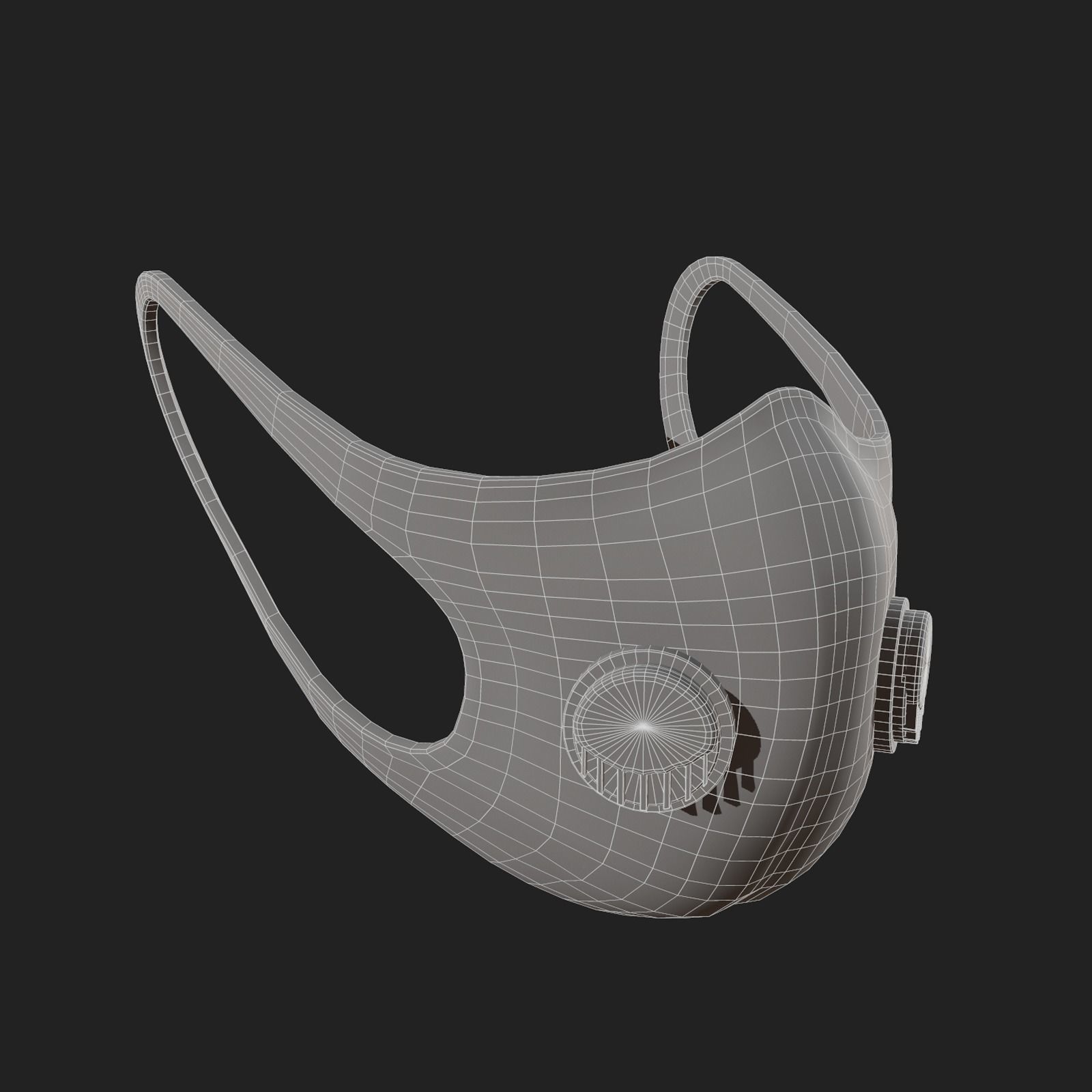 Gas mask 3d model military combat fantasy fabric  Low-poly 3D model_11