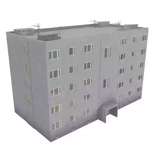 Block of flats 3D model plus Low Poly Ver 3D model