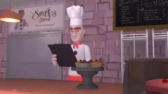 Baker Chef  Rigged 3D model