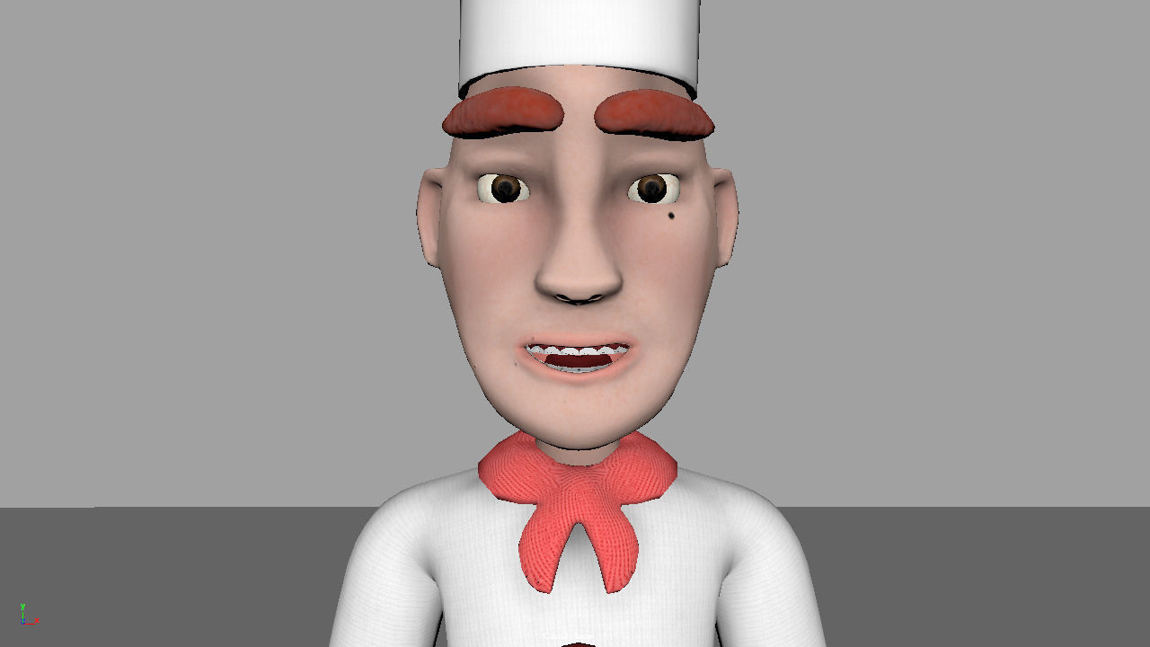 Baker Chef  Rigged 3D model_6