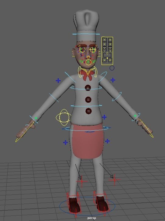 Baker Chef  Rigged 3D model_12