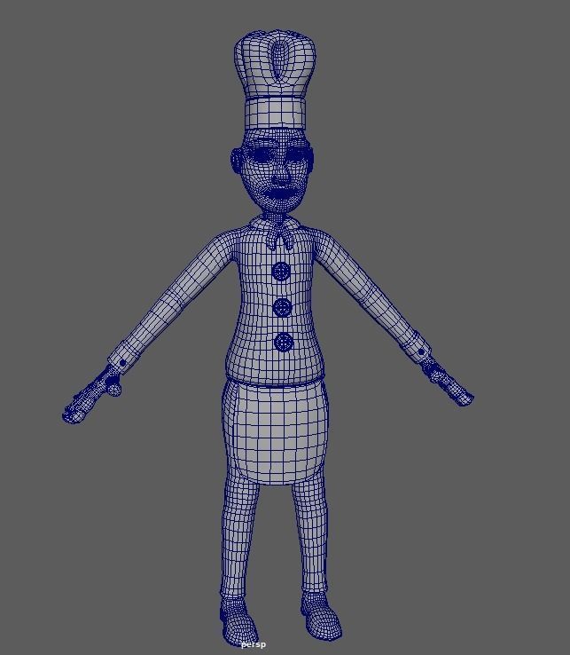 Baker Chef  Rigged 3D model_14