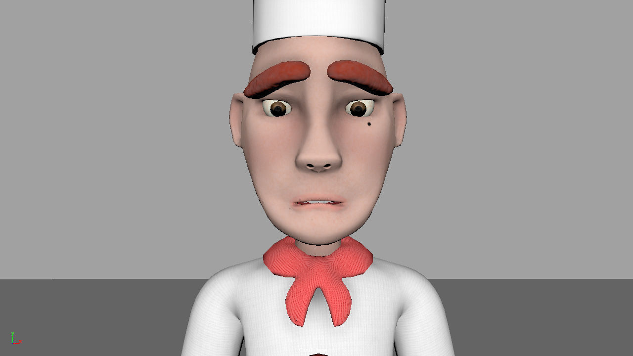 Baker Chef  Rigged 3D model_9