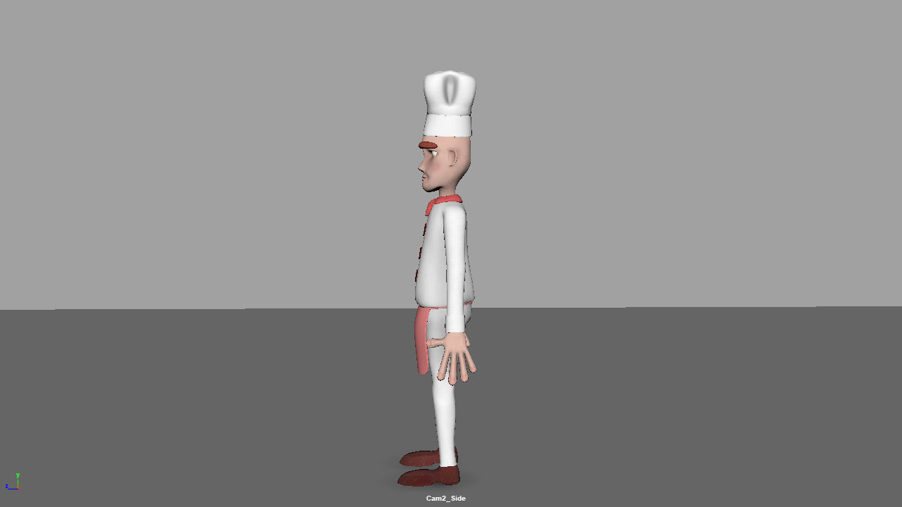Baker Chef  Rigged 3D model_5
