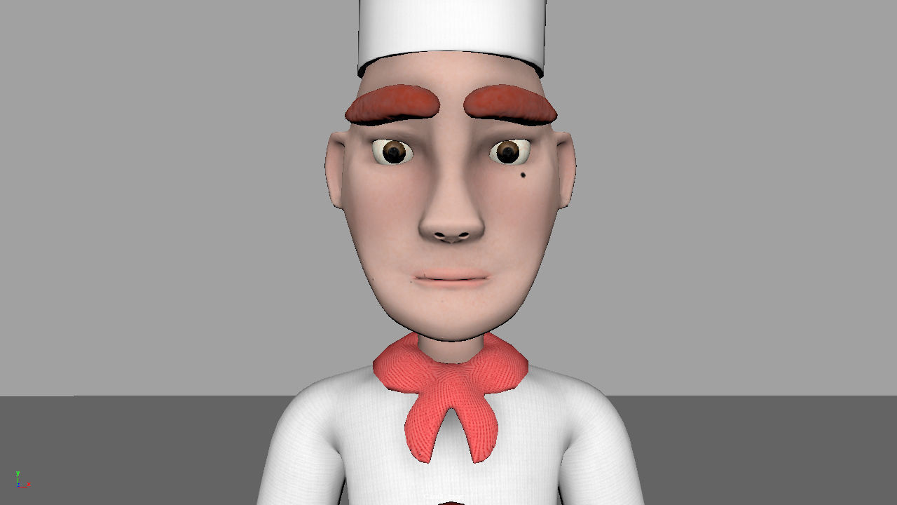 Baker Chef  Rigged 3D model_8