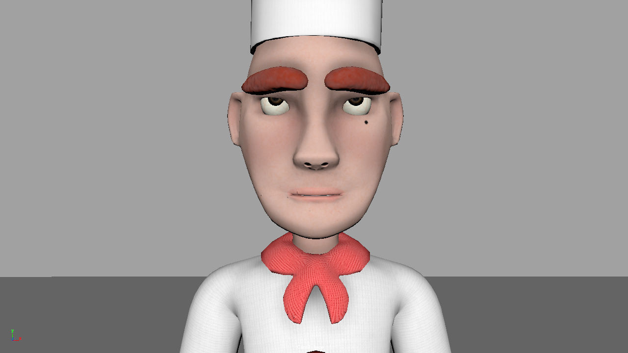 Baker Chef  Rigged 3D model_11