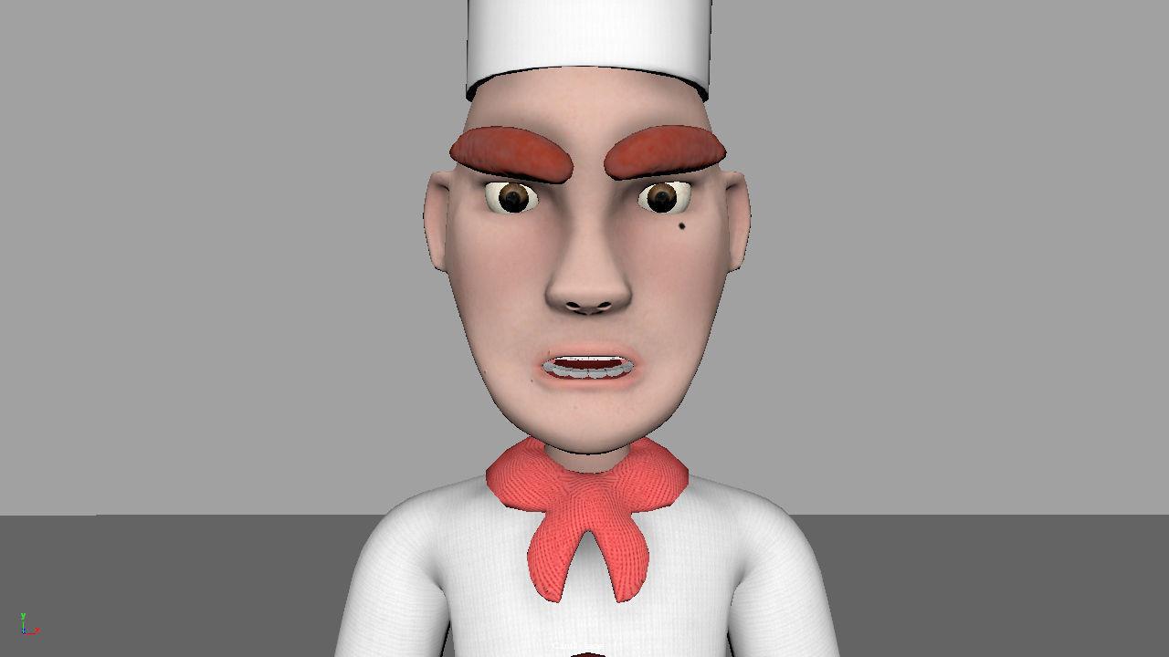 Baker Chef  Rigged 3D model_7