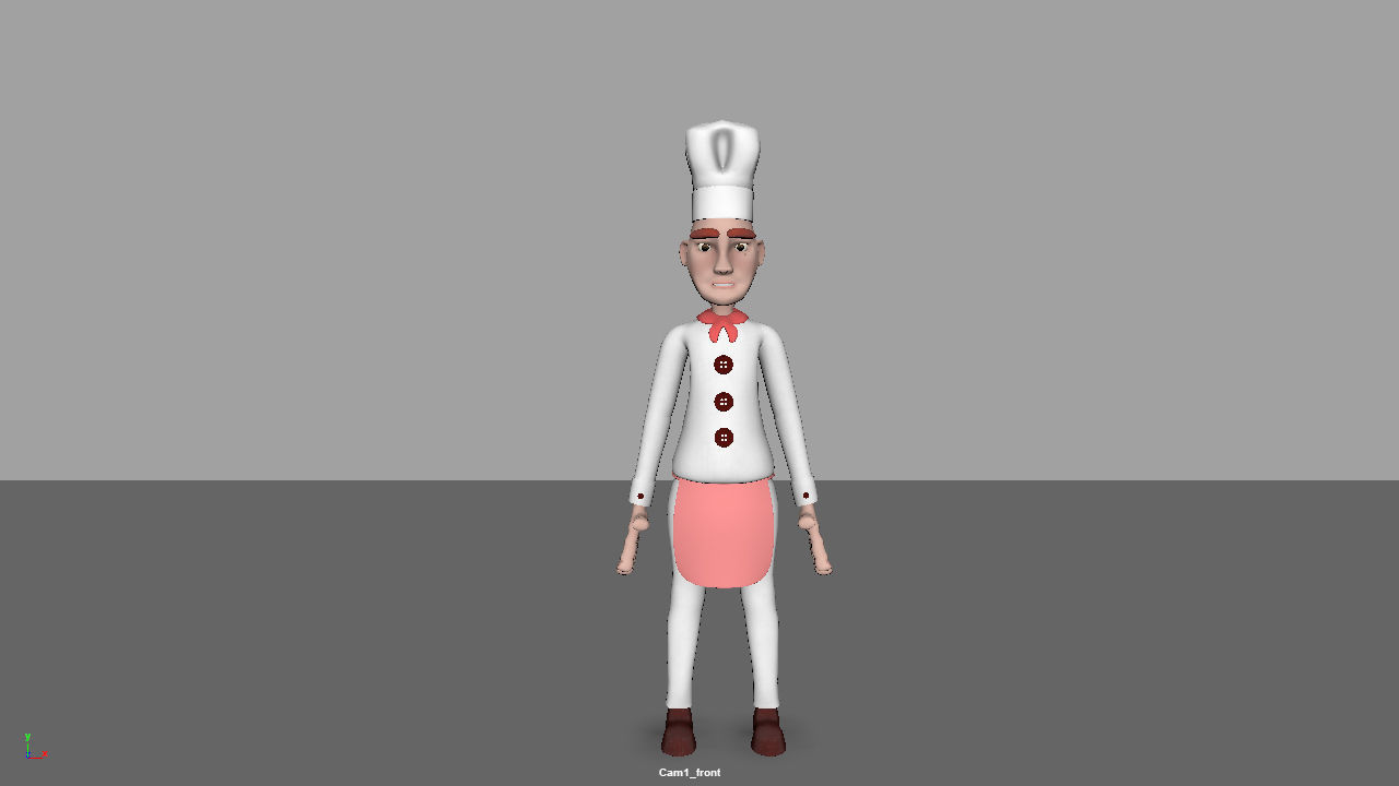 Baker Chef  Rigged 3D model_4