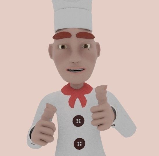 Baker Chef  Rigged 3D model_3