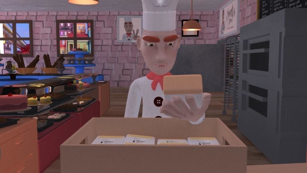 Baker Chef  Rigged 3D model_1
