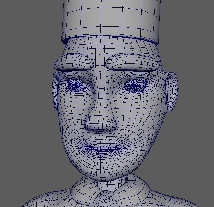 Baker Chef  Rigged 3D model_16