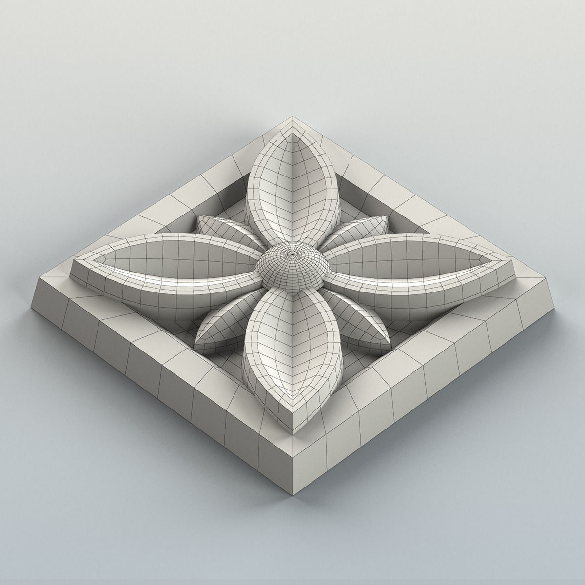 Square rosette 002 3D model_7