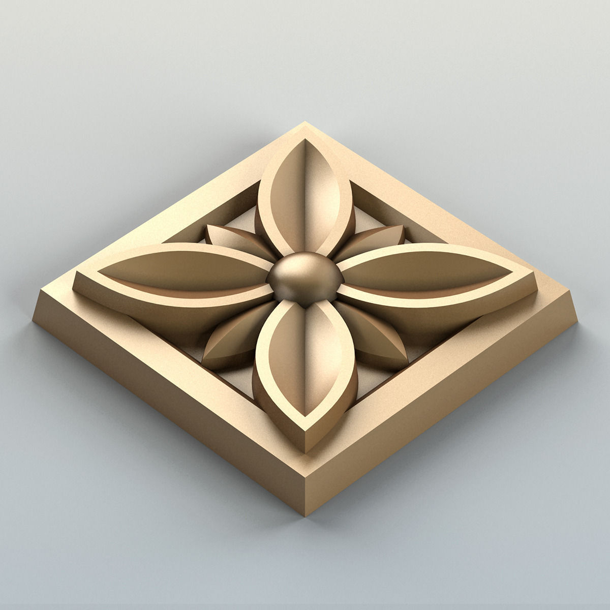Square rosette 002 3D model_4