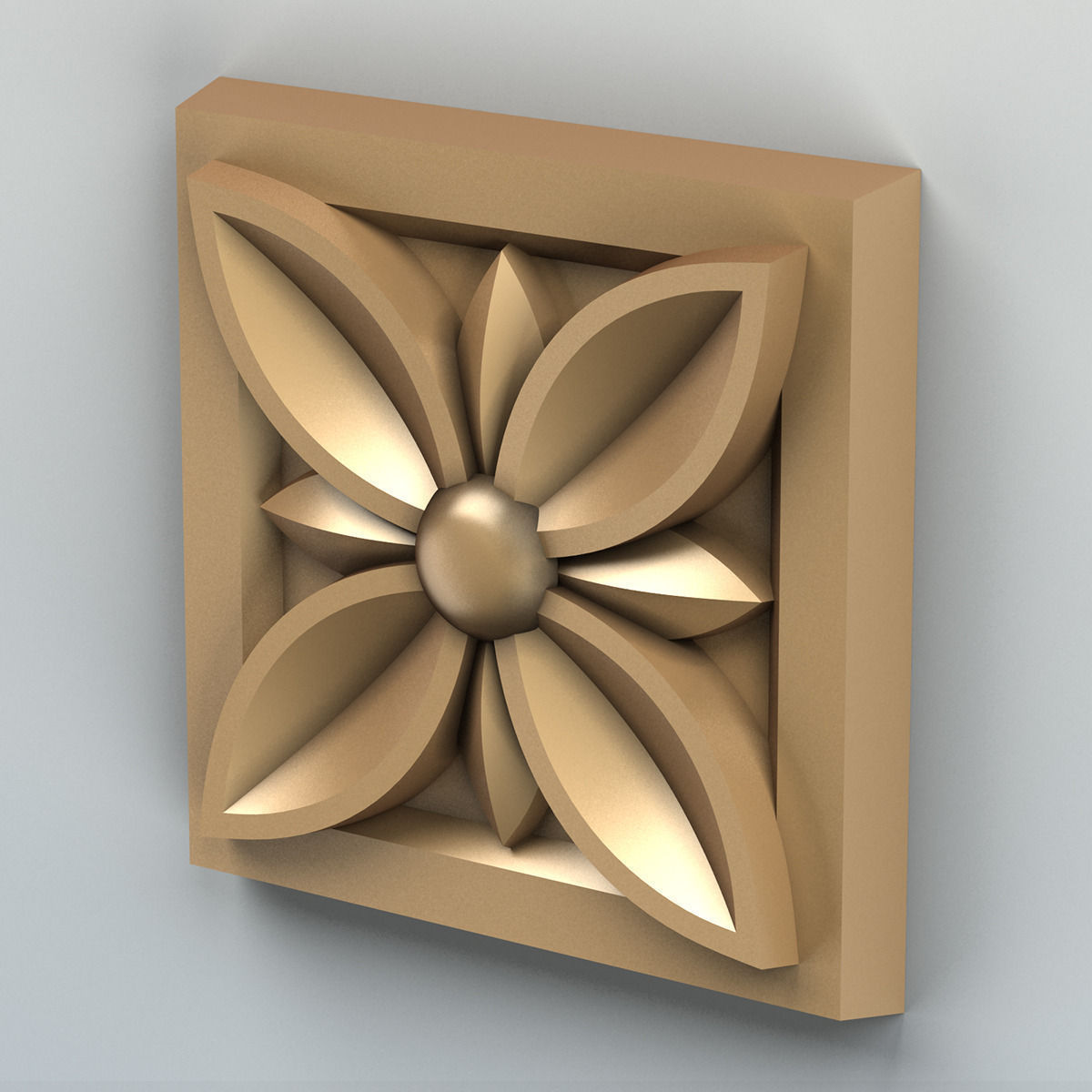 Square rosette 002 3D model_2
