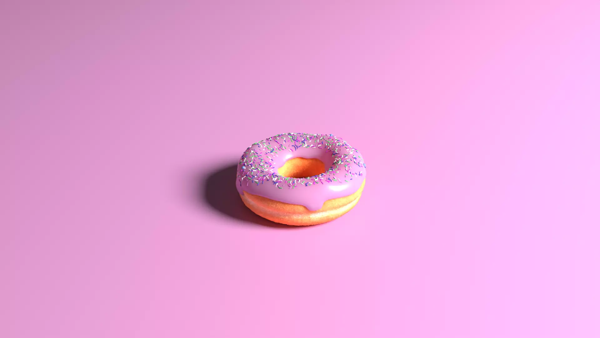 Icing and Sprinkles on Donut 3D model_0