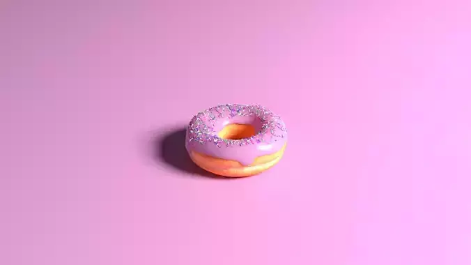 Icing and Sprinkles on Donut 3D model