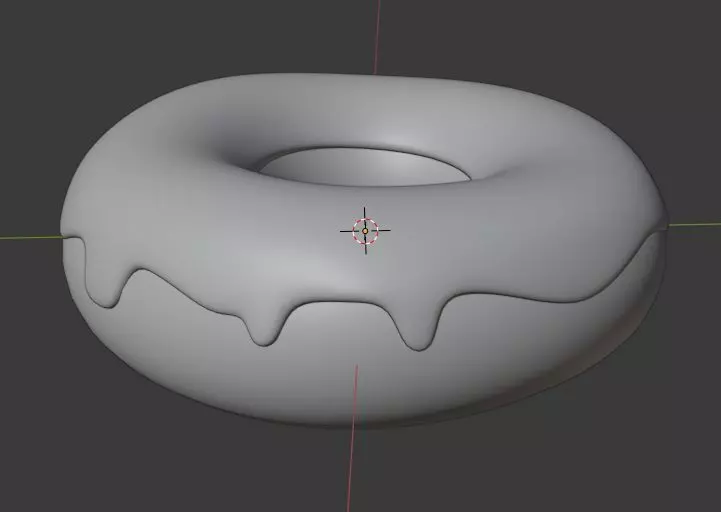 donut with icing 3D model