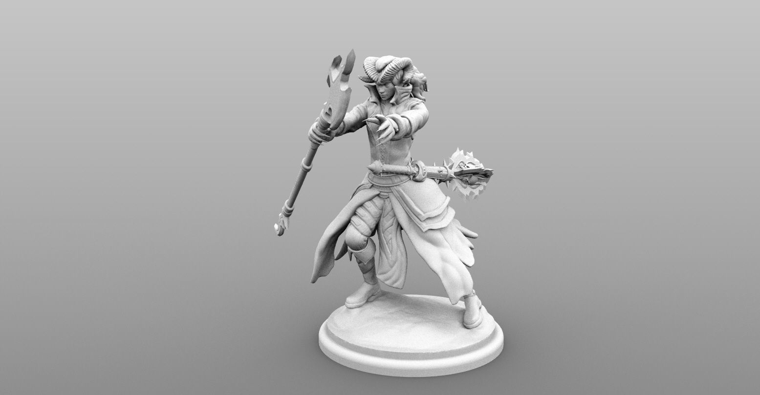 Tiefling Caster - Male 3D print model_3