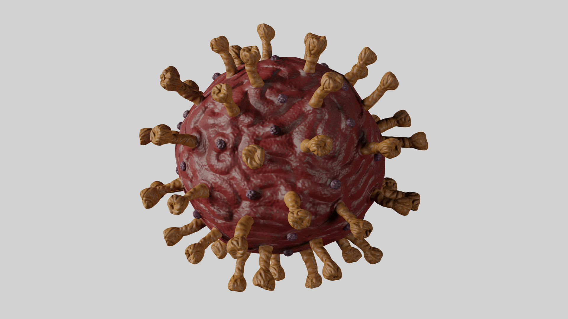 Realistic Corona Virus - Animated - Rigged - PBR Textures Low-poly 3D model_11