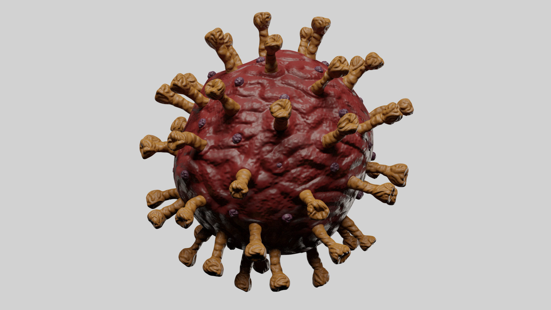 Realistic Corona Virus - Animated - Rigged - PBR Textures Low-poly 3D model_9