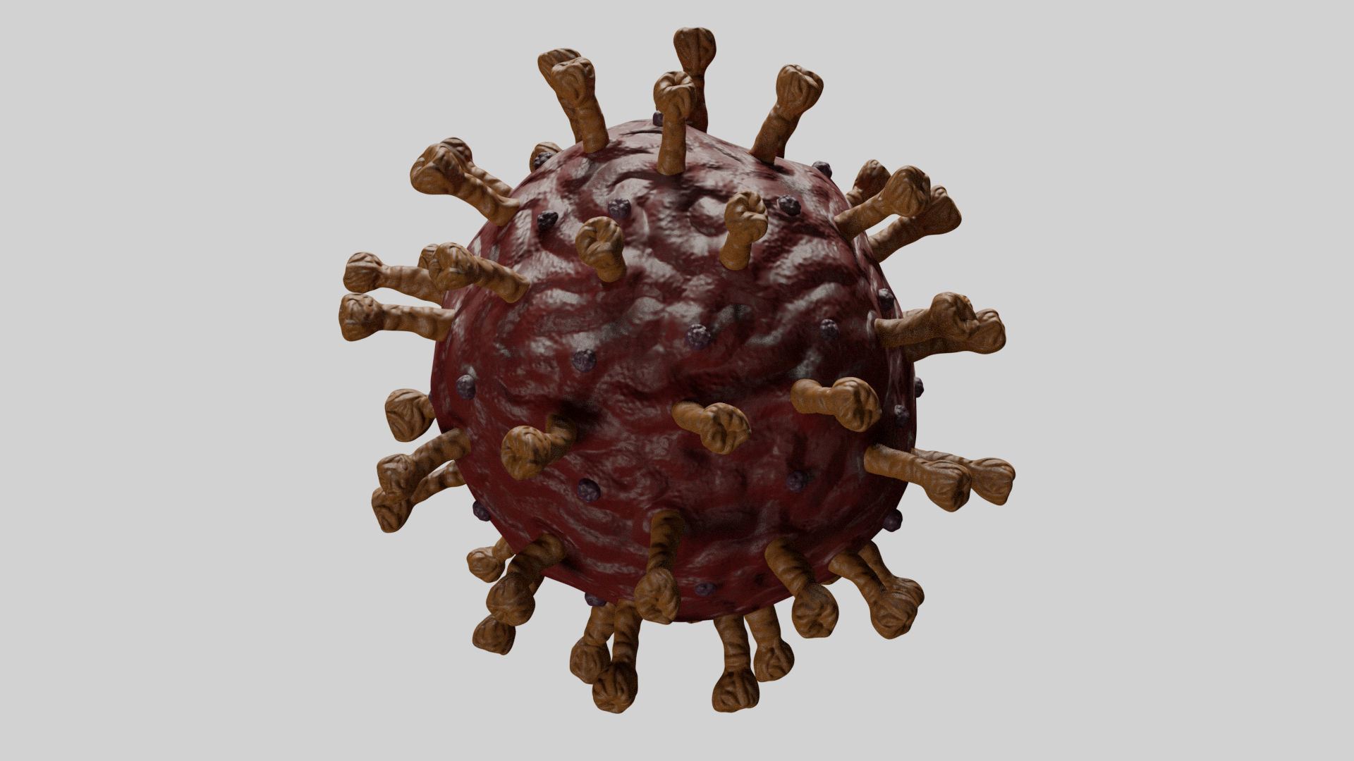 Realistic Corona Virus - Animated - Rigged - PBR Textures Low-poly 3D model_10
