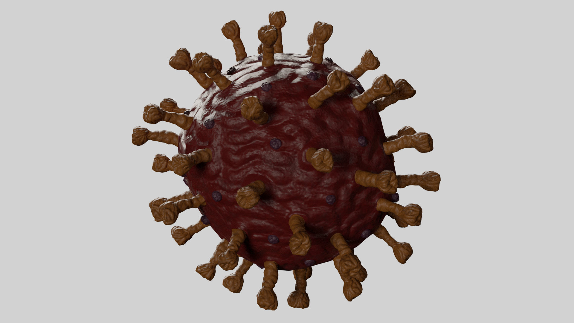 Realistic Corona Virus - Animated - Rigged - PBR Textures Low-poly 3D model_23