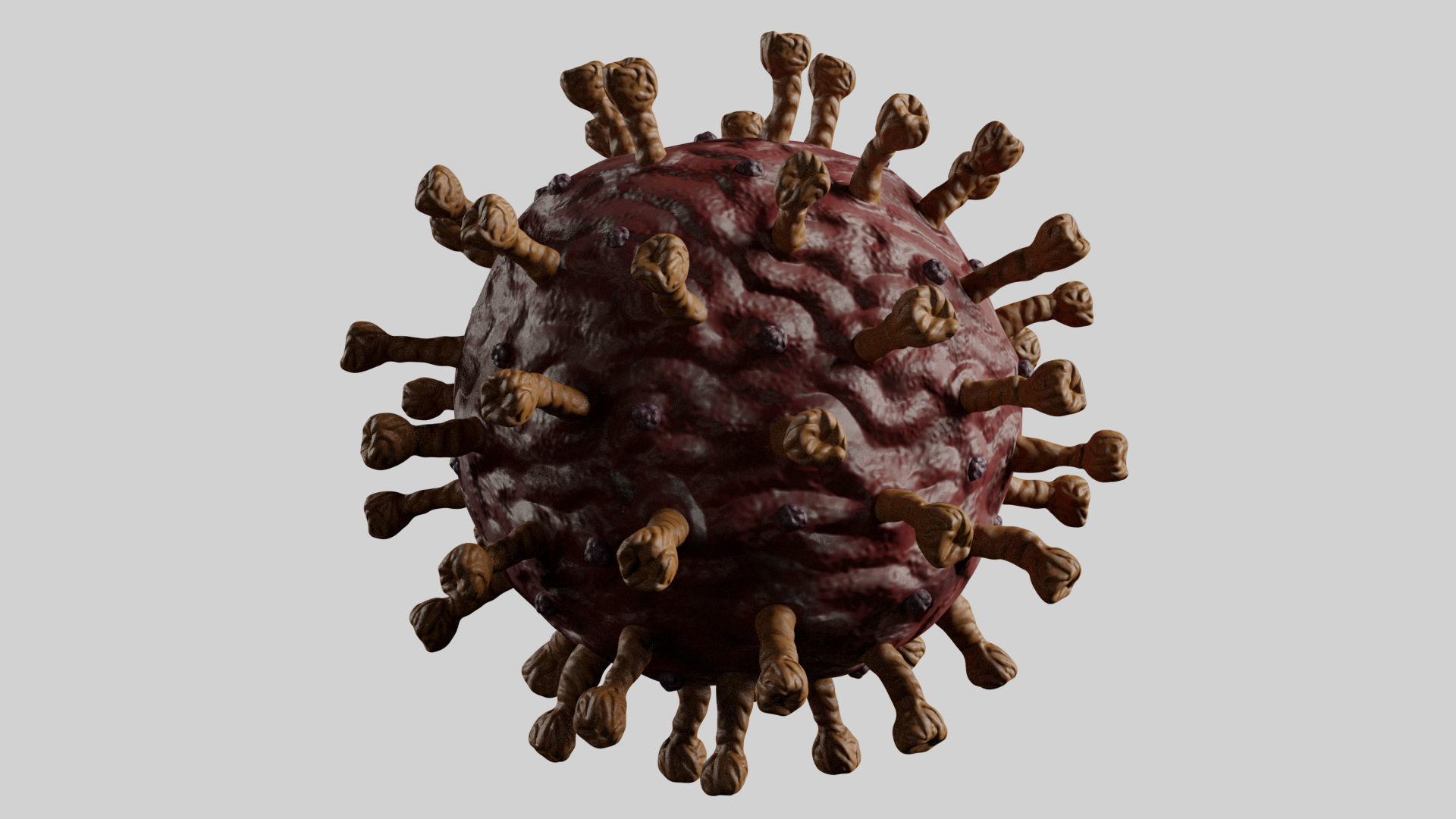 Realistic Corona Virus - Animated - Rigged - PBR Textures Low-poly 3D model_7