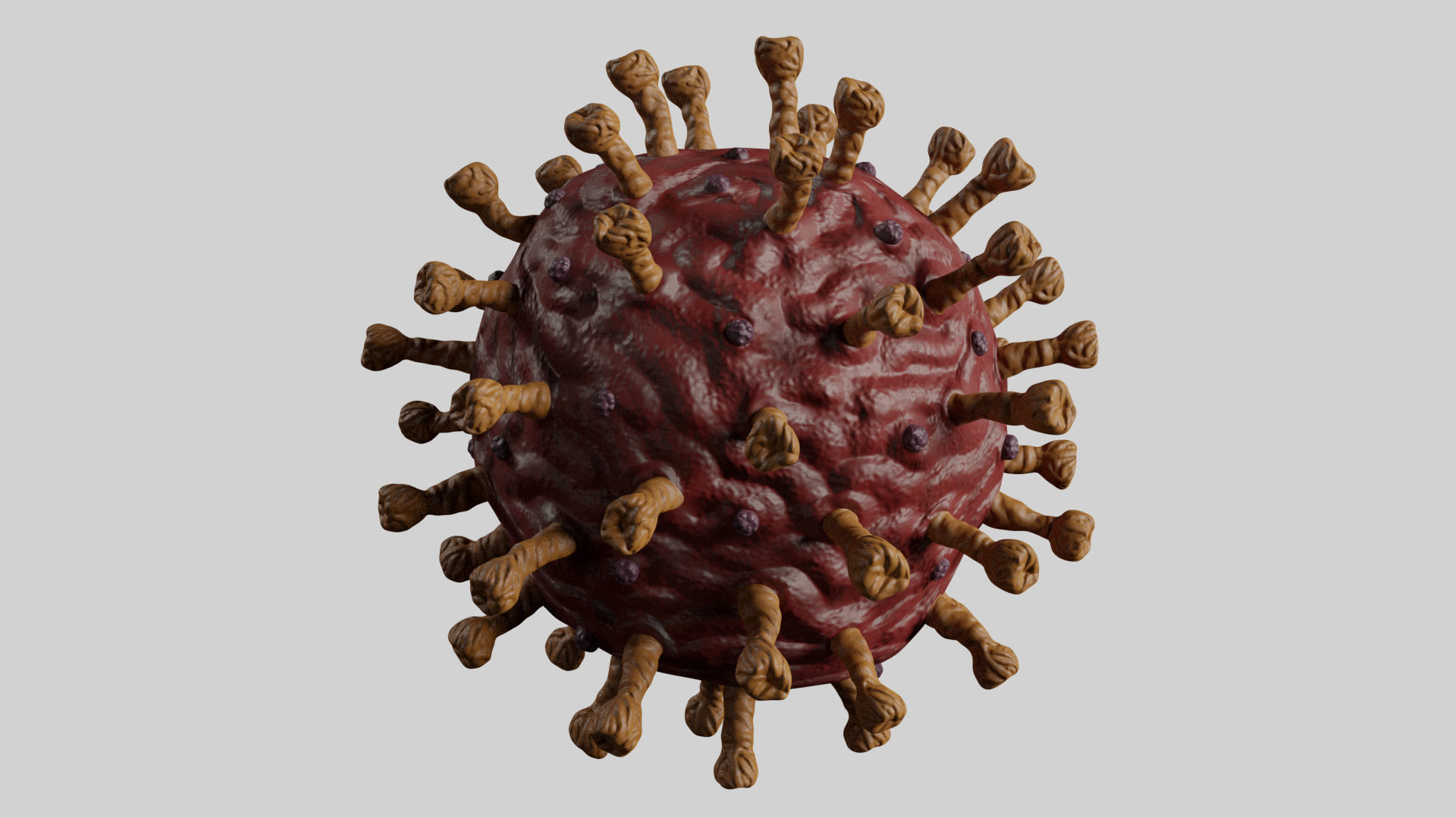 Realistic Corona Virus - Animated - Rigged - PBR Textures Low-poly 3D model_8