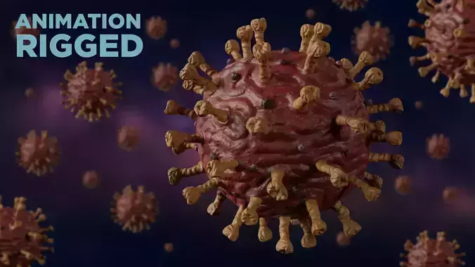 Realistic Corona Virus - Animated - Rigged - PBR Textures Low-poly 3D model