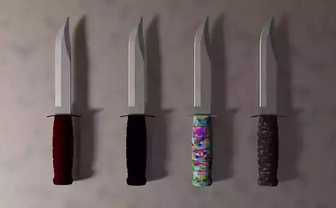 Combat Knife Free low-poly 3D model