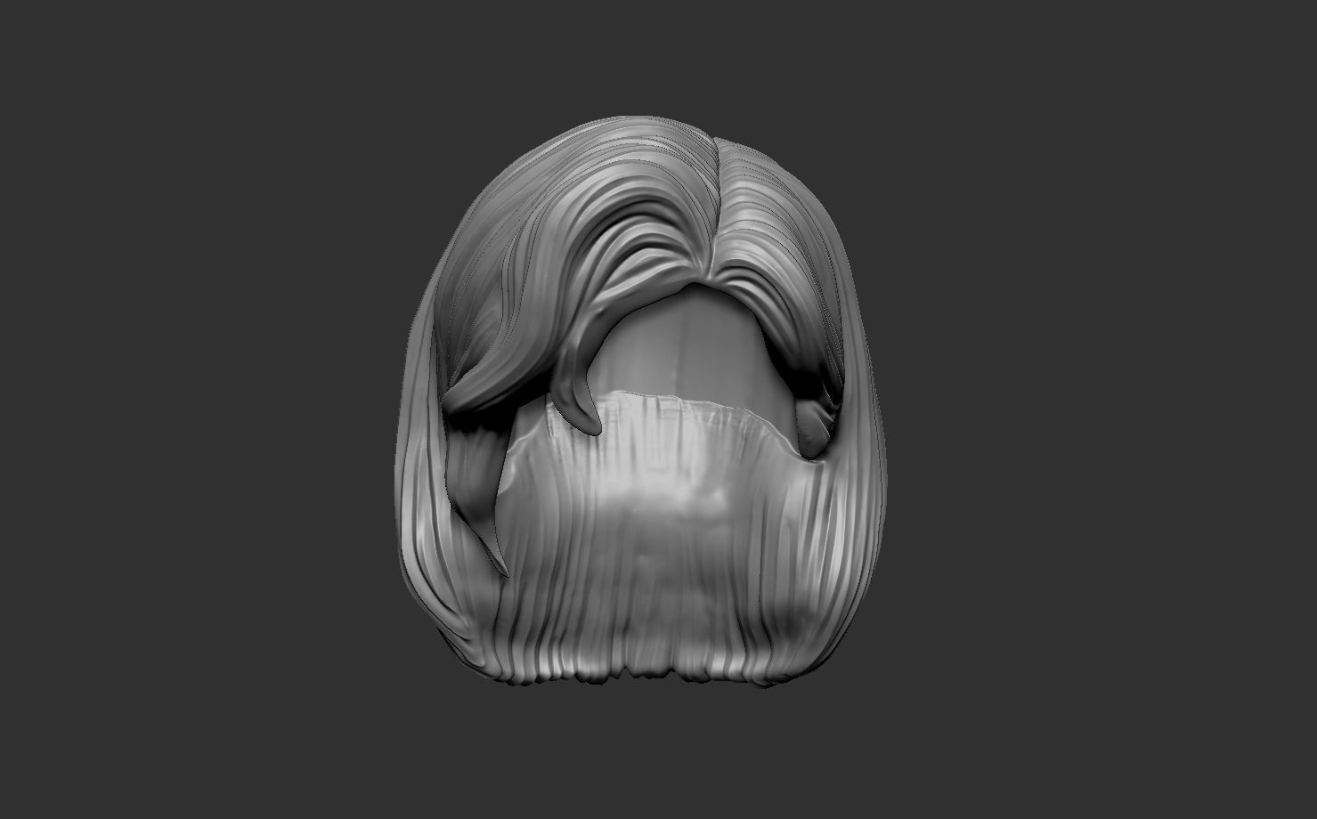 12inch size Hottoys figure style printable hair for 3d print 002 3D print model_8