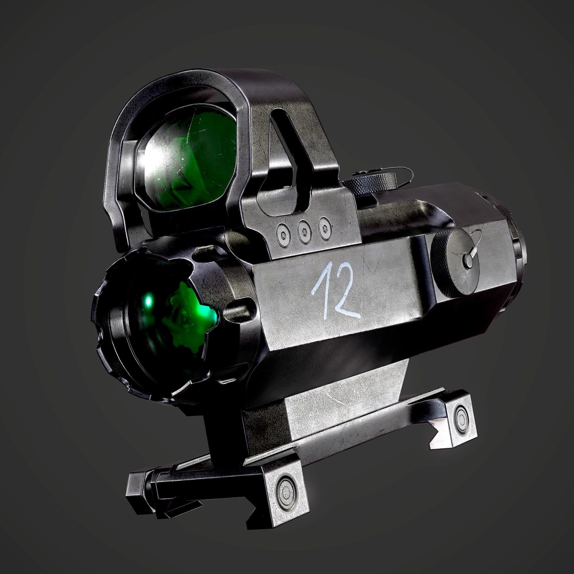 FN P90 Submachine Gun AAA Game Ready Asset Low-poly 3D model_12