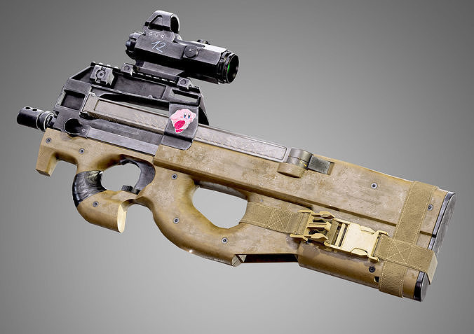 FN P90 Submachine Gun AAA Game Ready Asset Low-poly 3D model