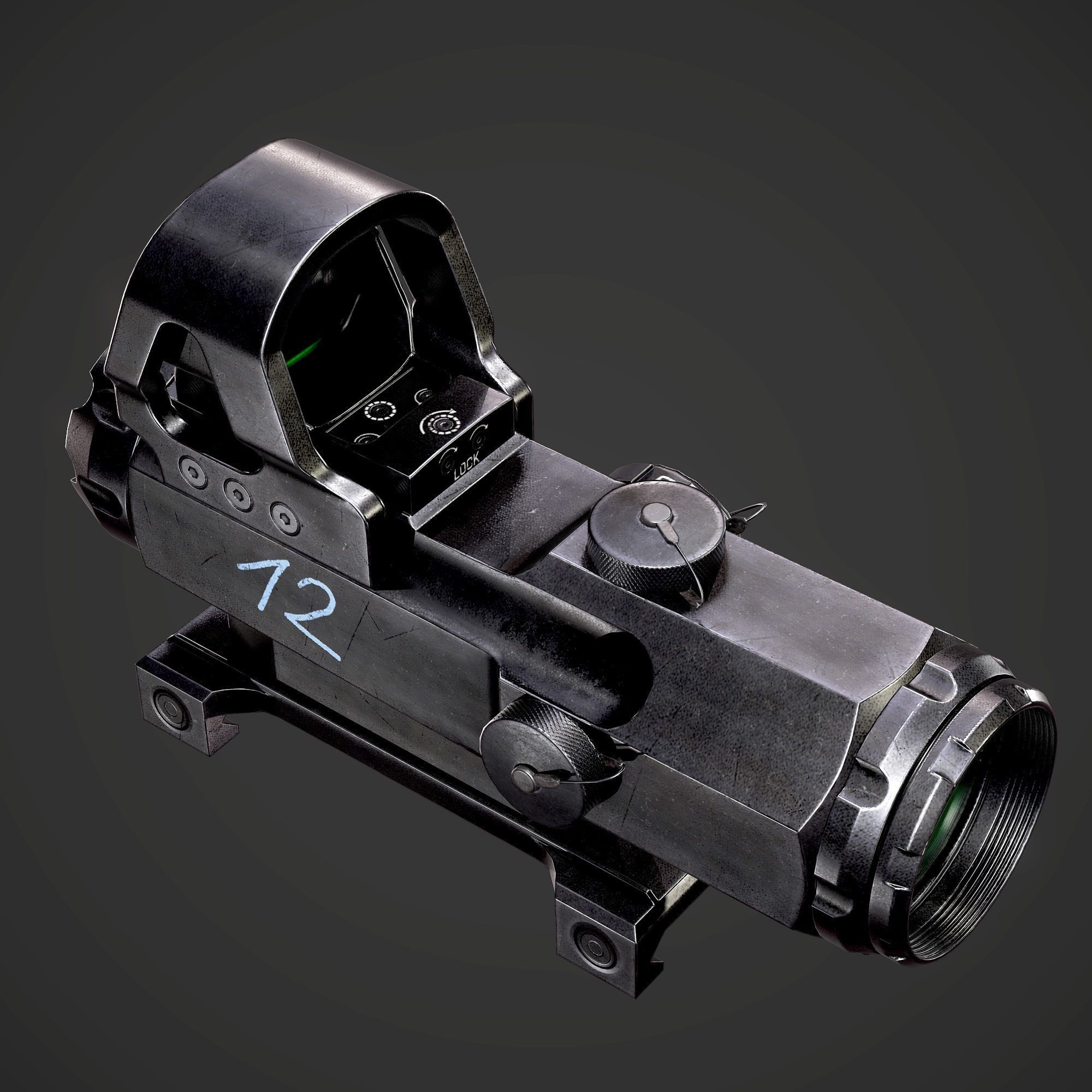 FN P90 Submachine Gun AAA Game Ready Asset Low-poly 3D model_11