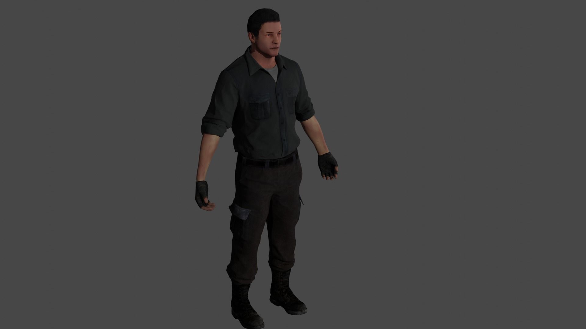 City character Low-poly 3D model_4
