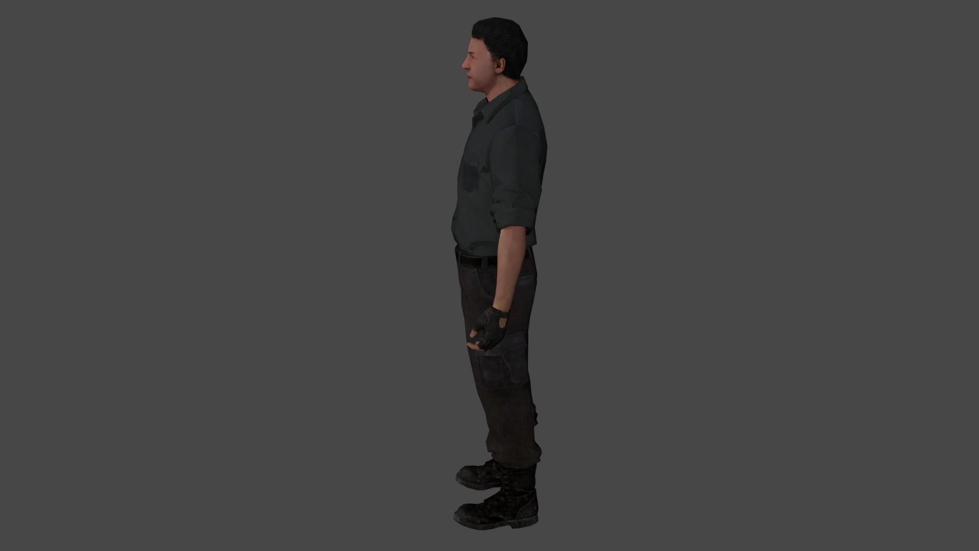 City character Low-poly 3D model_1