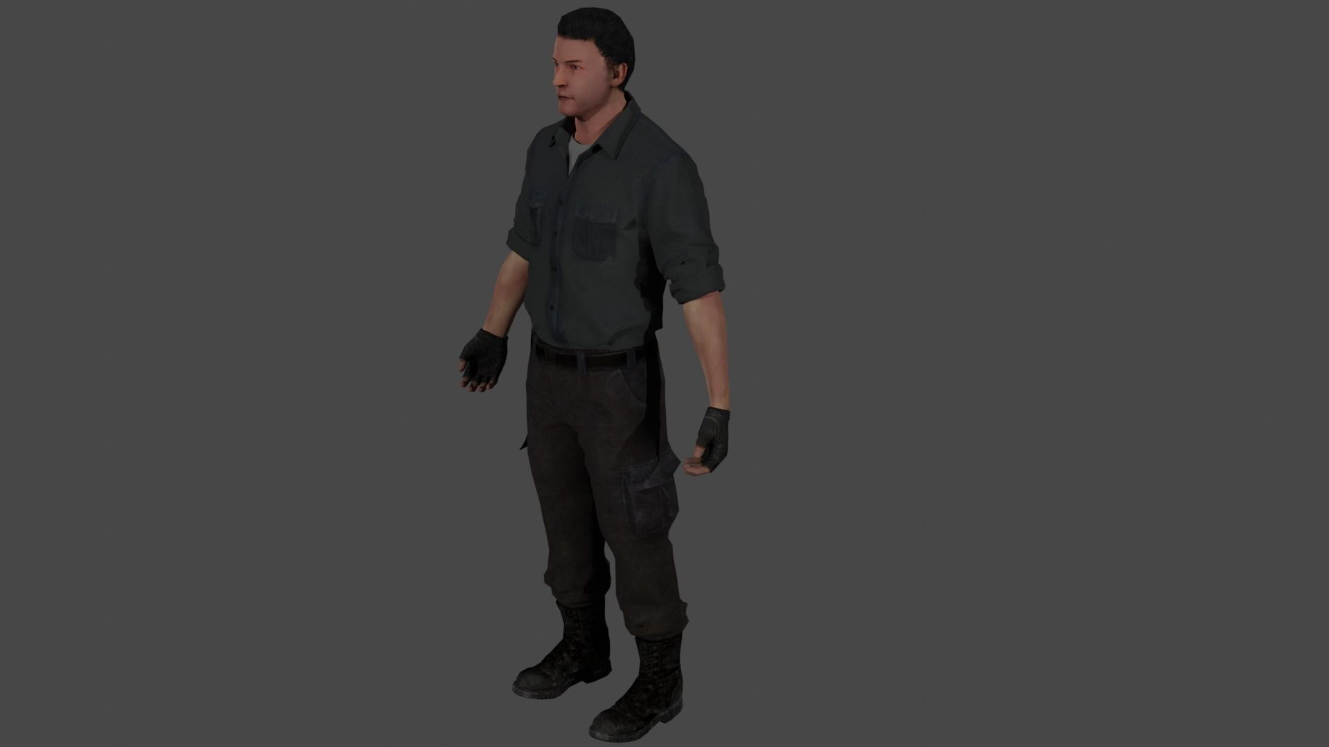 City character Low-poly 3D model_2
