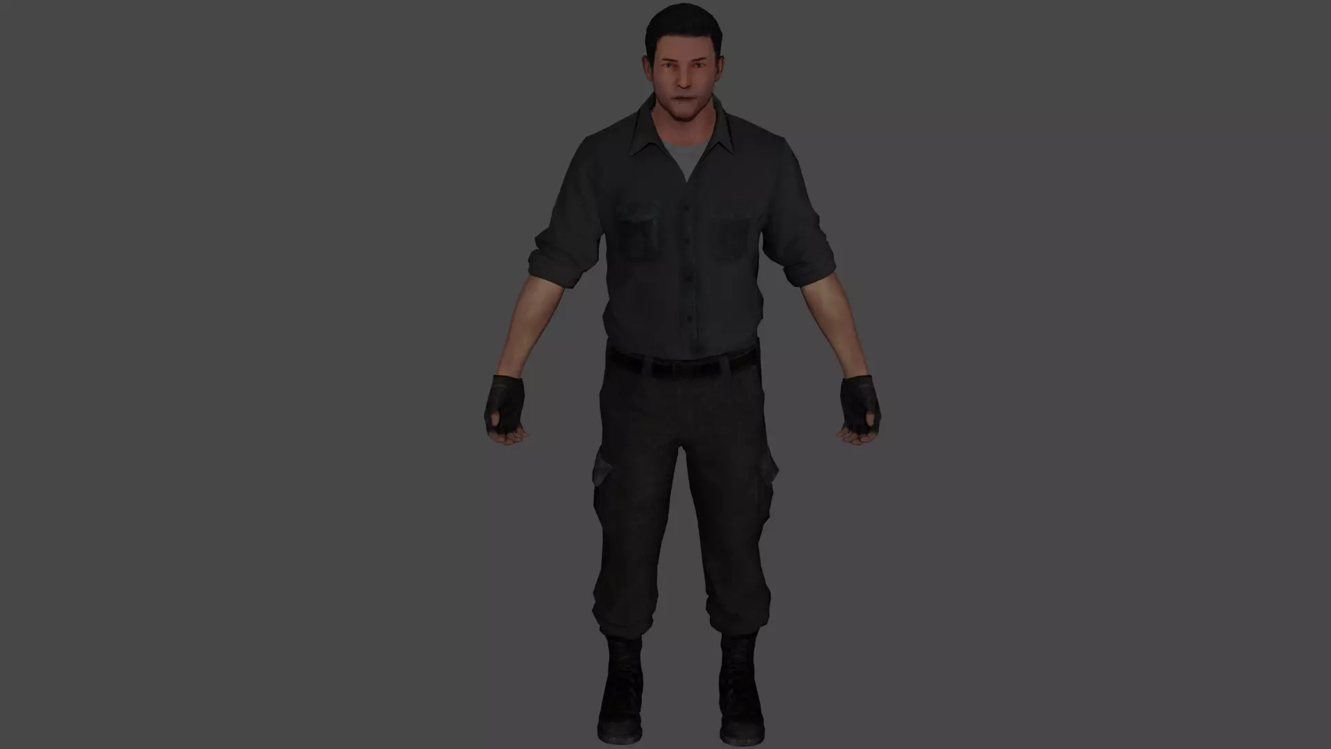 City character Low-poly 3D model_0