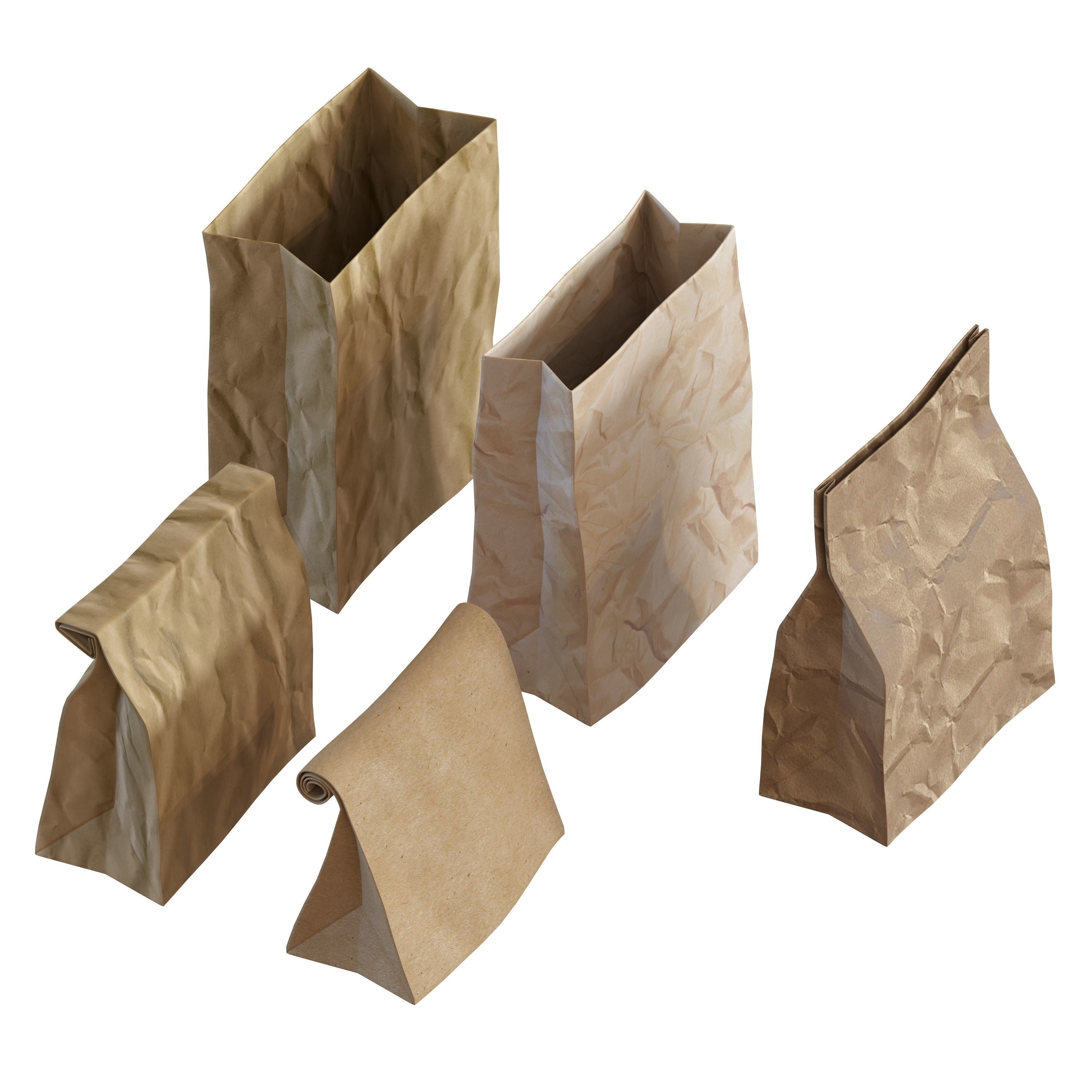 Paper packets 3D model_5