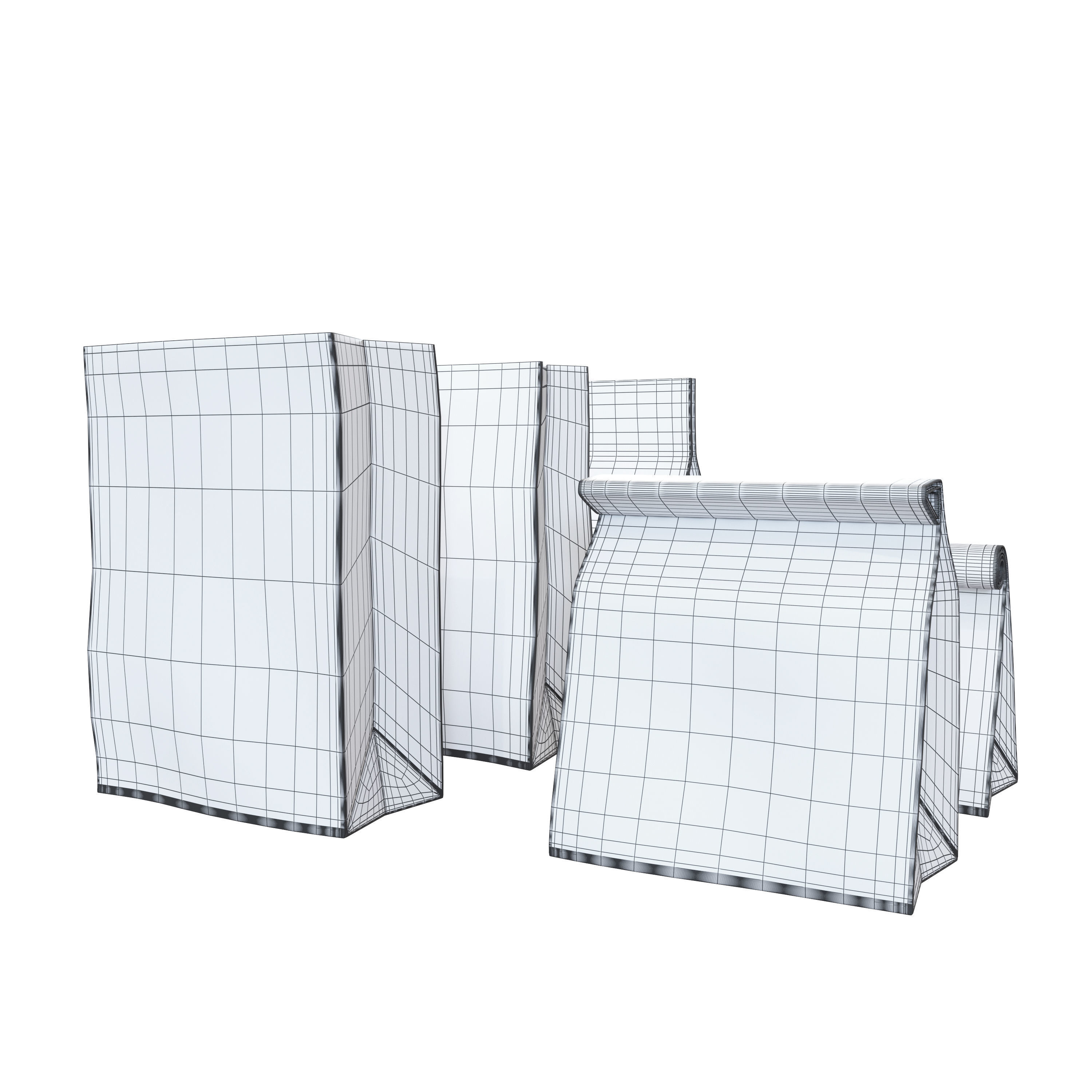 Paper packets 3D model_11