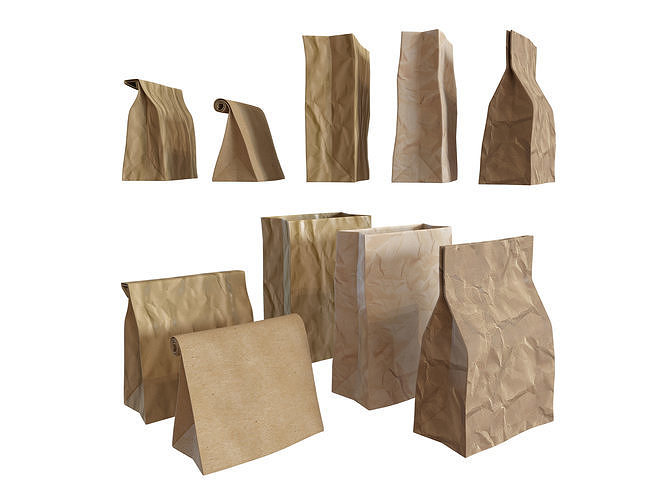 Paper packets 3D model