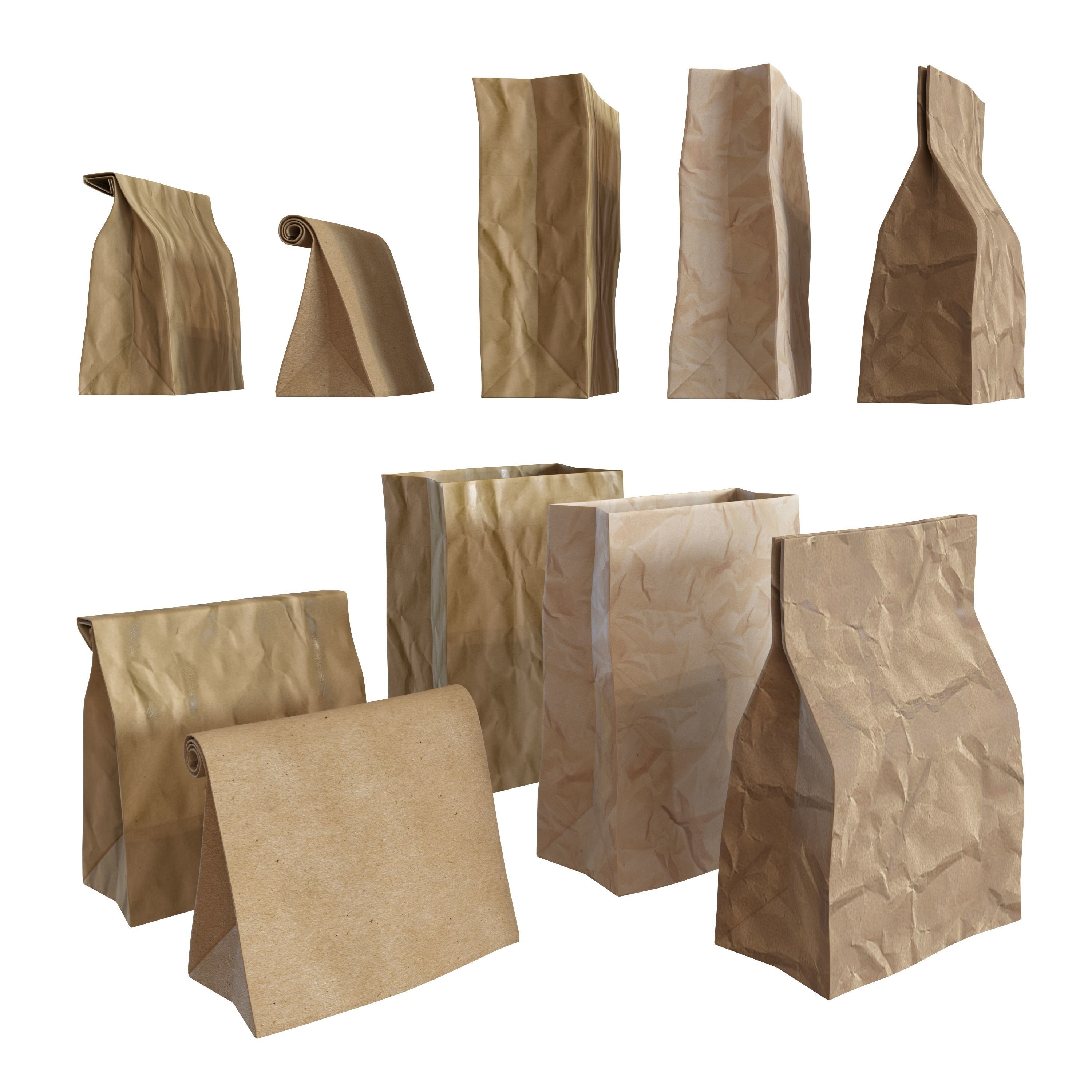 Paper packets 3D model_1