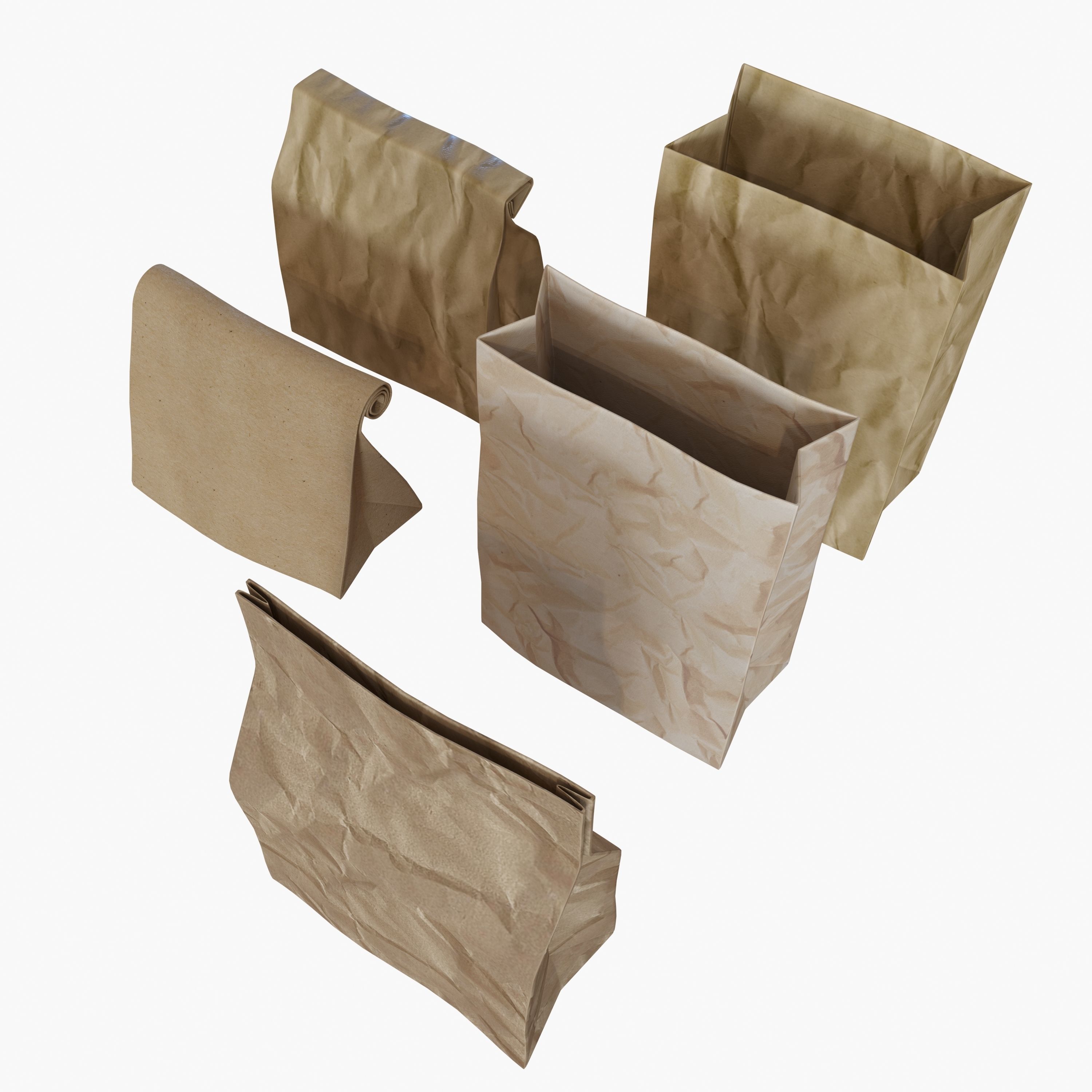 Paper packets 3D model_7