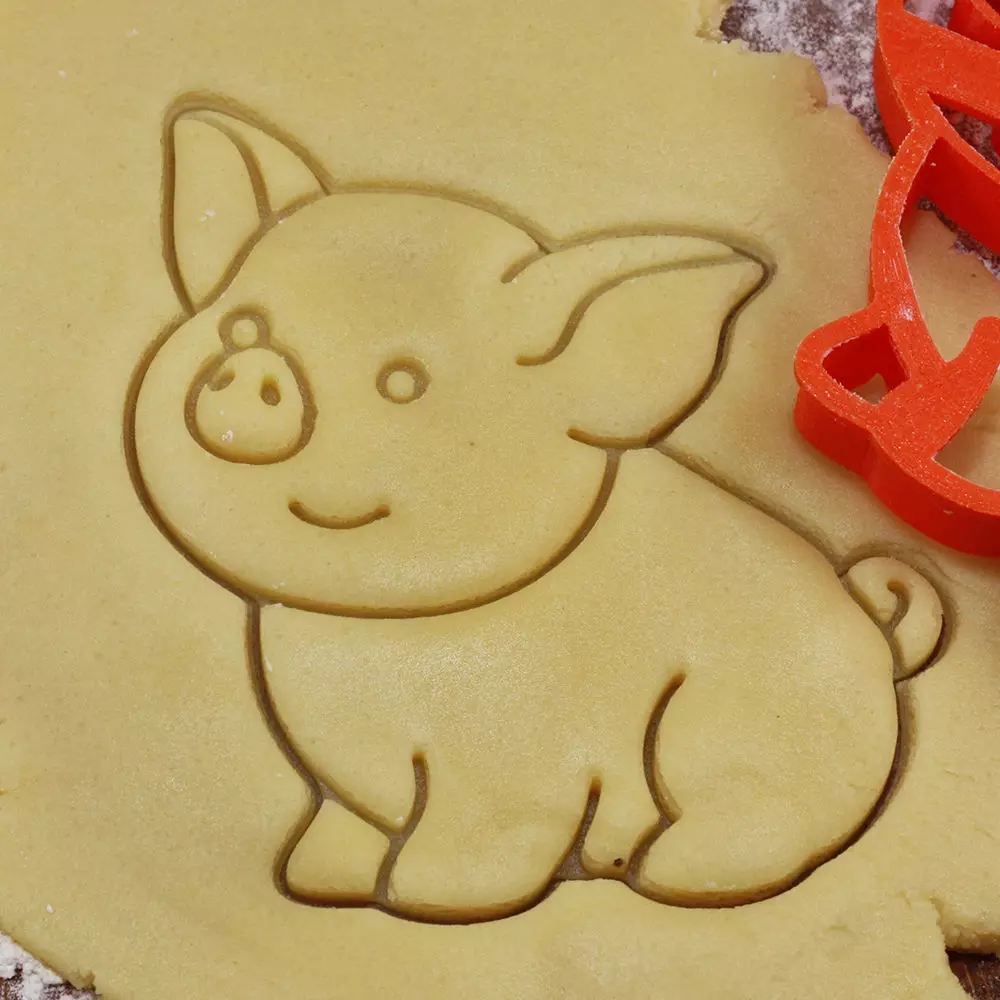 0006 Stamp Pig cookie cutter for professional Free 3D print model