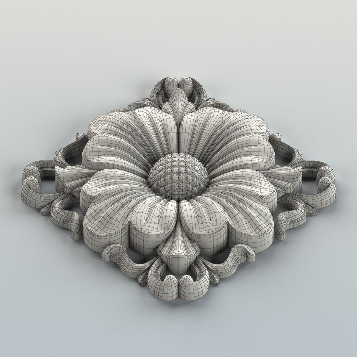 Square rosette 005 3D model_7