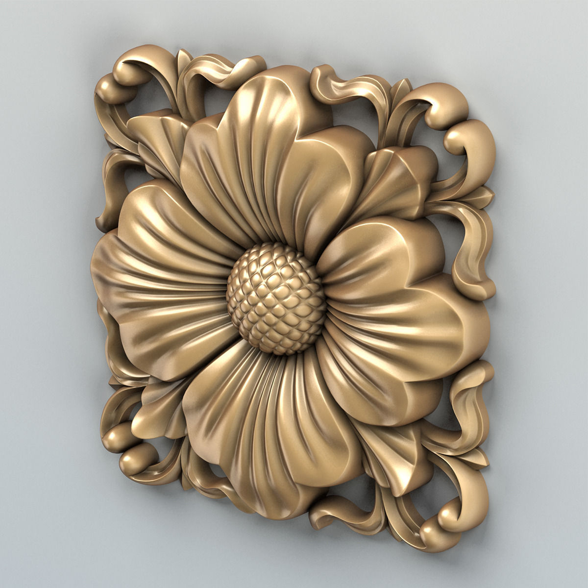 Square rosette 005 3D model_2