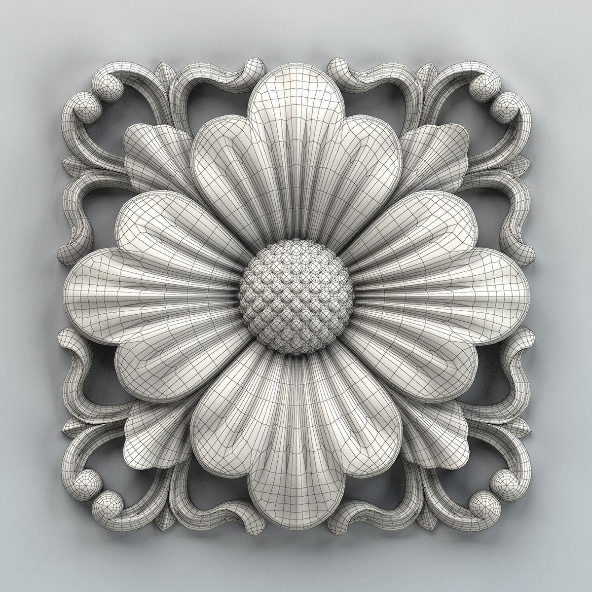 Square rosette 005 3D model_5
