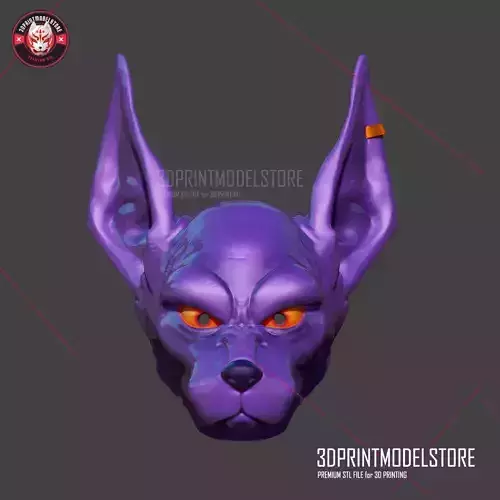 3D Printable Beerus Mask Cosplay - Anubis Helmet STL 